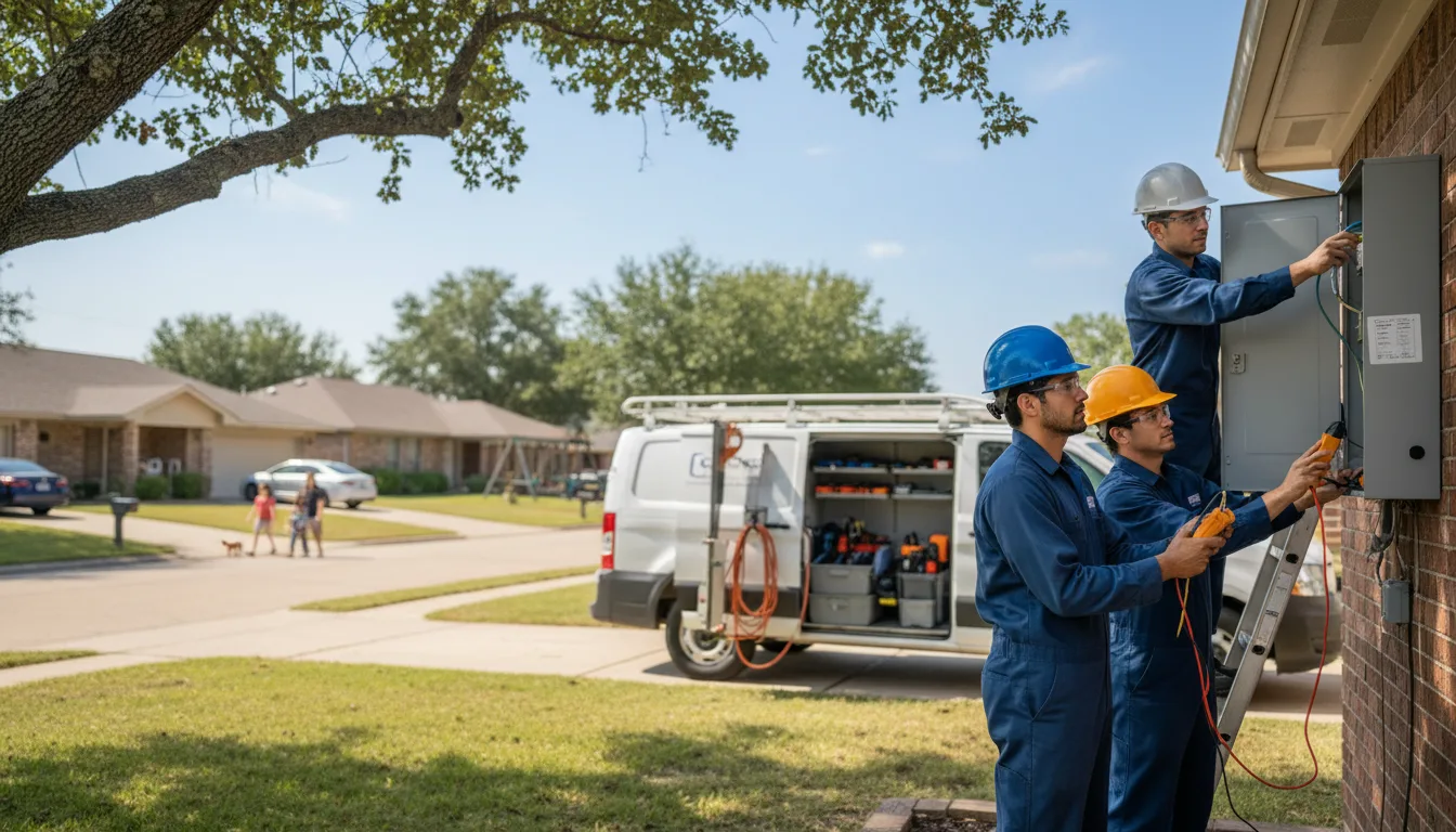 Certified electrician providing emergency electrical services in Lenorah, TX